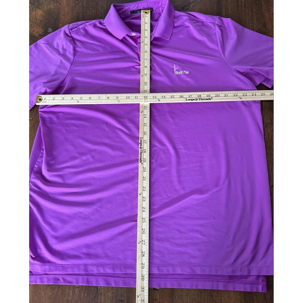 RLX Ralph Lauren Golf Polo Shirt Mens XL Purple Burnt Pine Stretch Performance